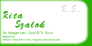 rita szalok business card